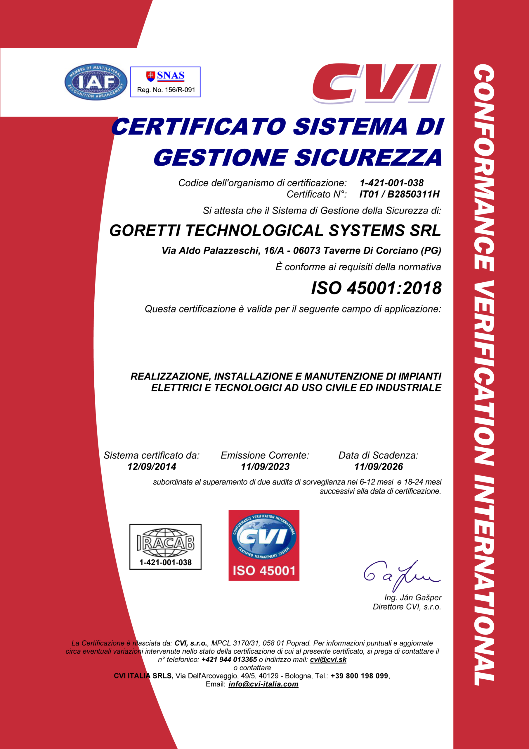 GTS ISO 45001-2018 ita